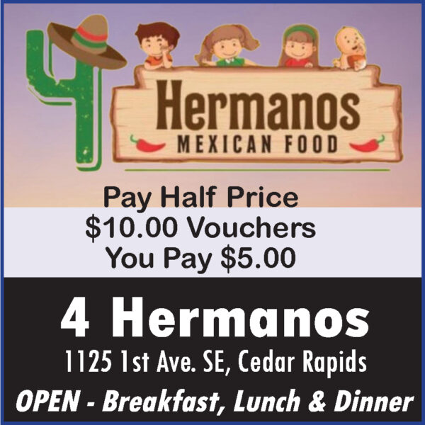 4 Hermanos Mexican Food Half Off Vouchers